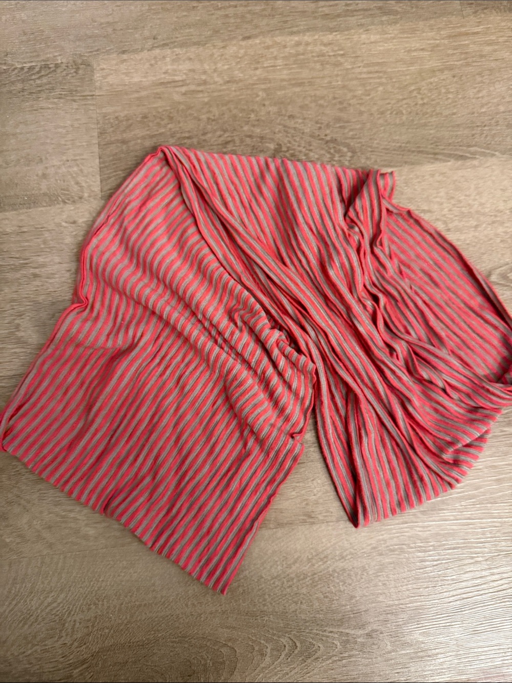 Striped Pink and Gray Women's Infinity Scarf